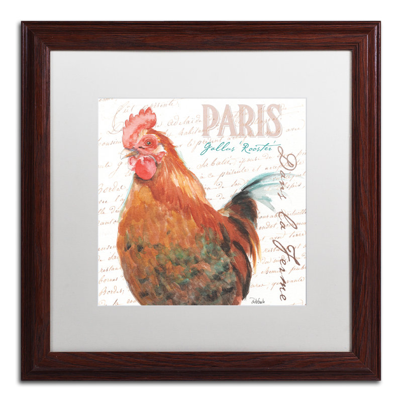 « à la ferme coq i », reproduction d’impression sur toile, H 16 po x l 16 po x P 0,5 po, Cadre argenté, Noir