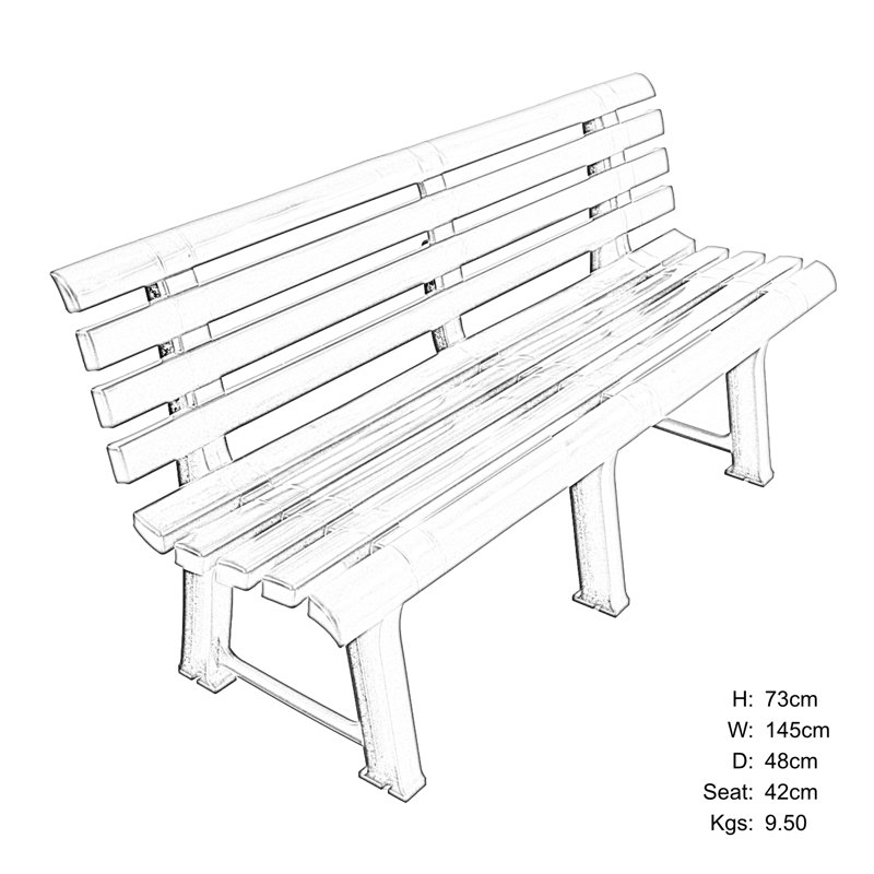 Brindisi Garden Bench, White