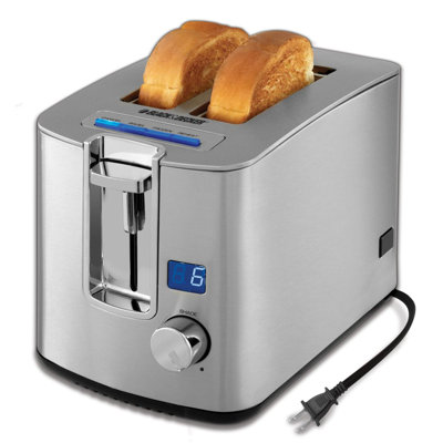 2-Slice Retractable Cord LED Display Toaster