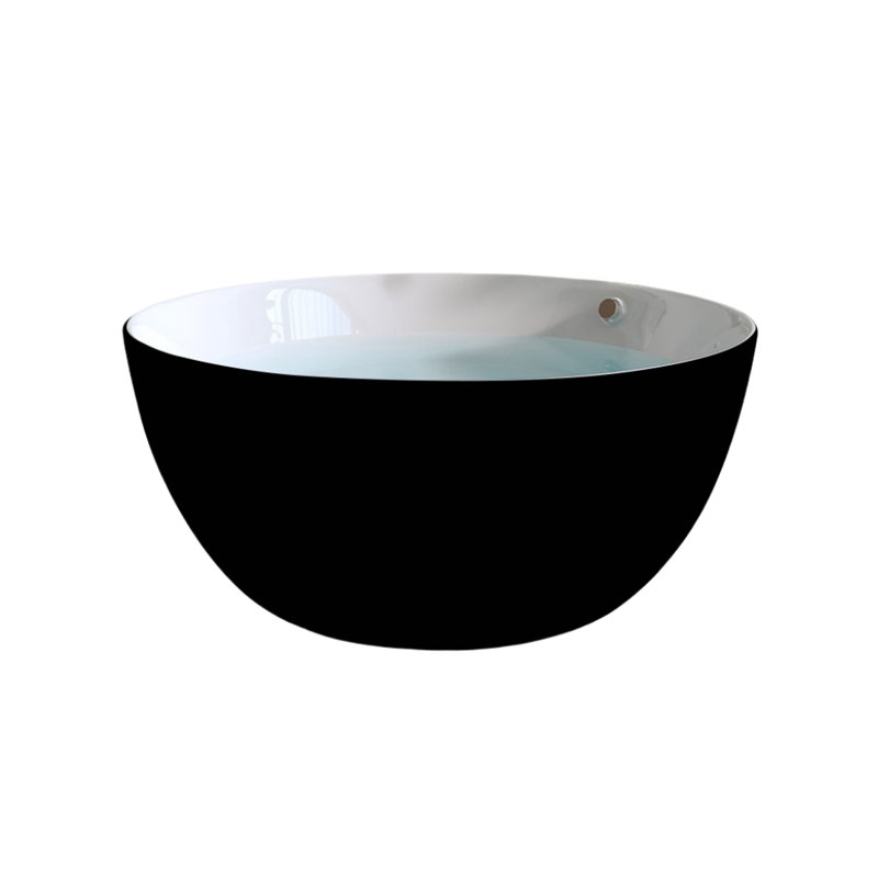 59'' W 25.6'' H Tub & Shower Kit, Black