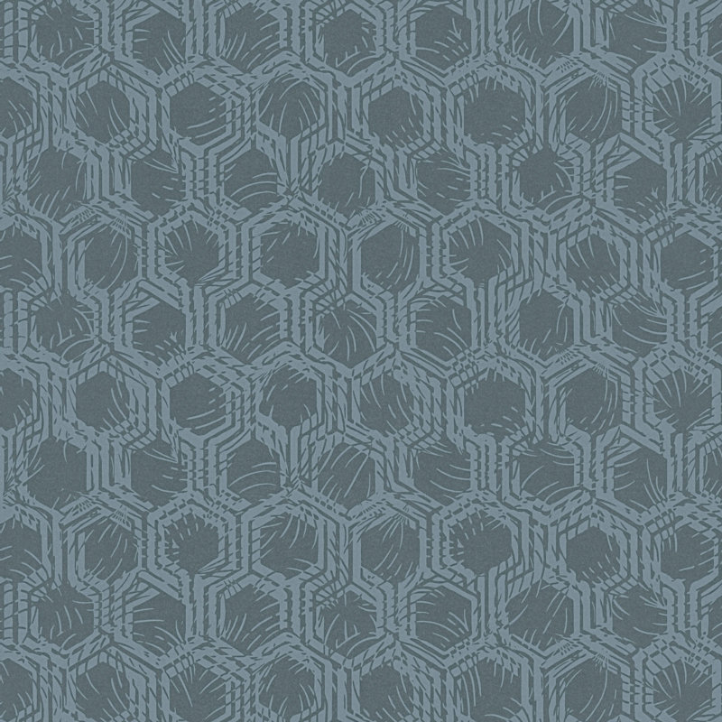 Musa 10.05m x 53cm Matte Wallpaper Roll, Blue/Grey
