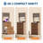 3 in 1 Vanity Desk with 3 Color LED, Compact Makeup Vanity Set with 2 AC Outlets & USB, Dressing Table with Drawers & Acrylic Doors, Nightstand Vanity Mirror, Jewelry Box, Hidden Chair, Walnut-1717563440