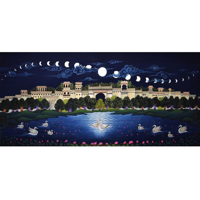 Peinture du cycle lunaire de la lune | Décoration murale | Par Dheeraj Munot