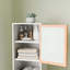 Armoire de rangement haute avec porte en lattes de bambou