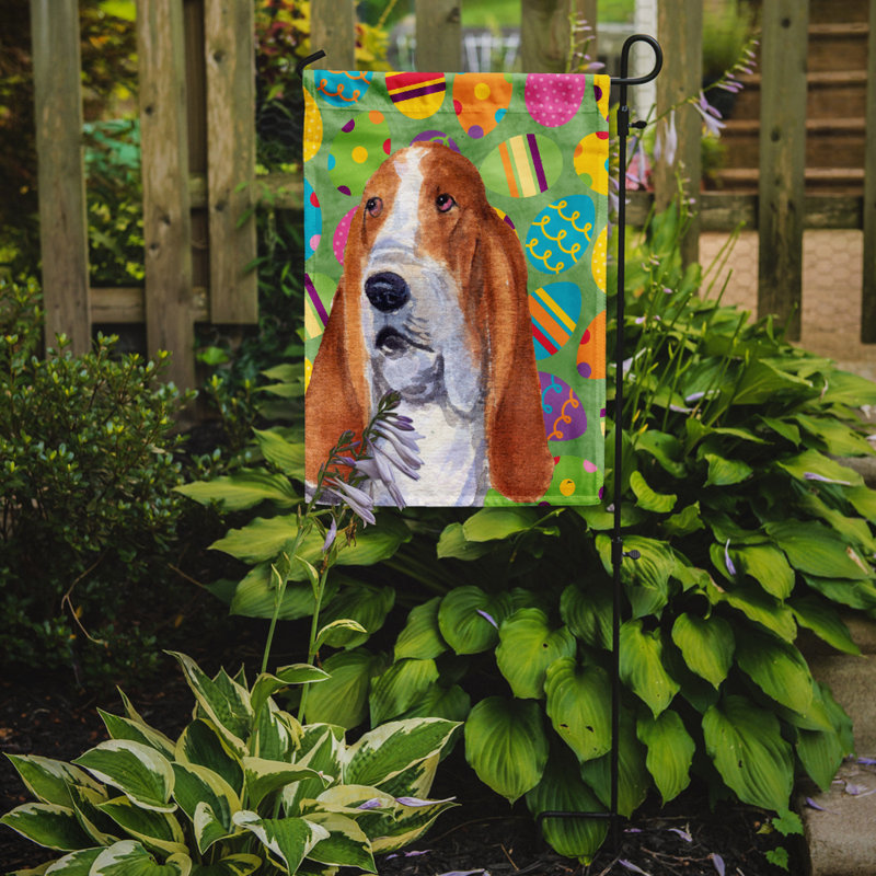Drapeau de jardin Atara, Basset hound (beige et blanc)