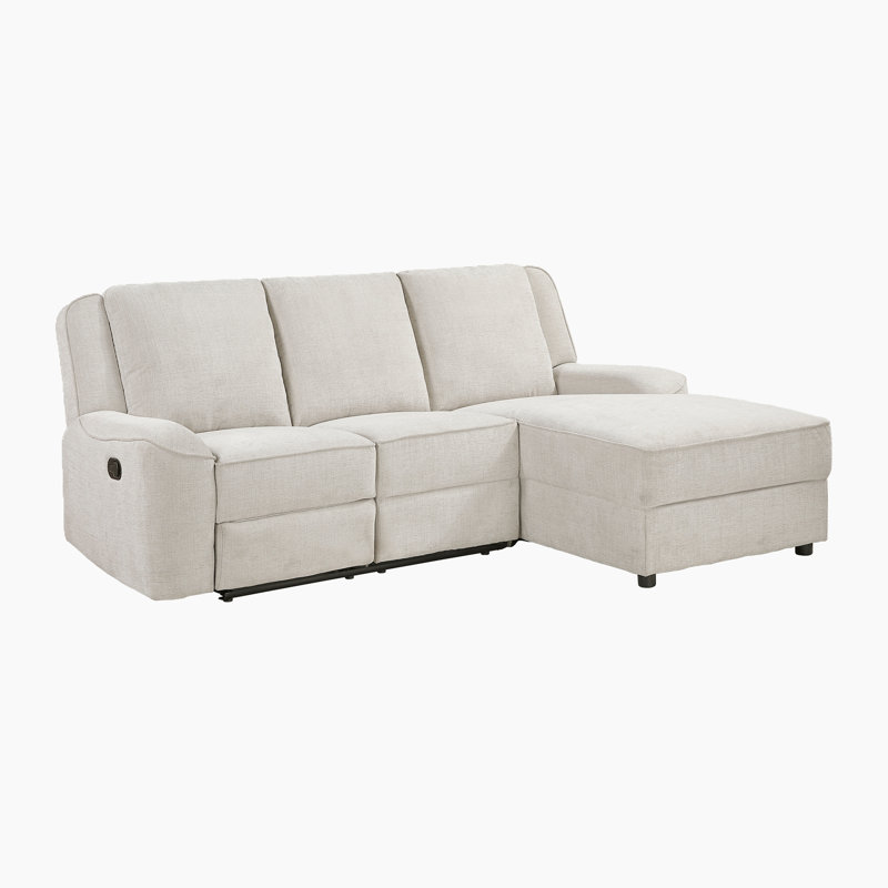 Canapé modulaire inclinable en chenille l 89,5 po Lashanda, Chenille beige