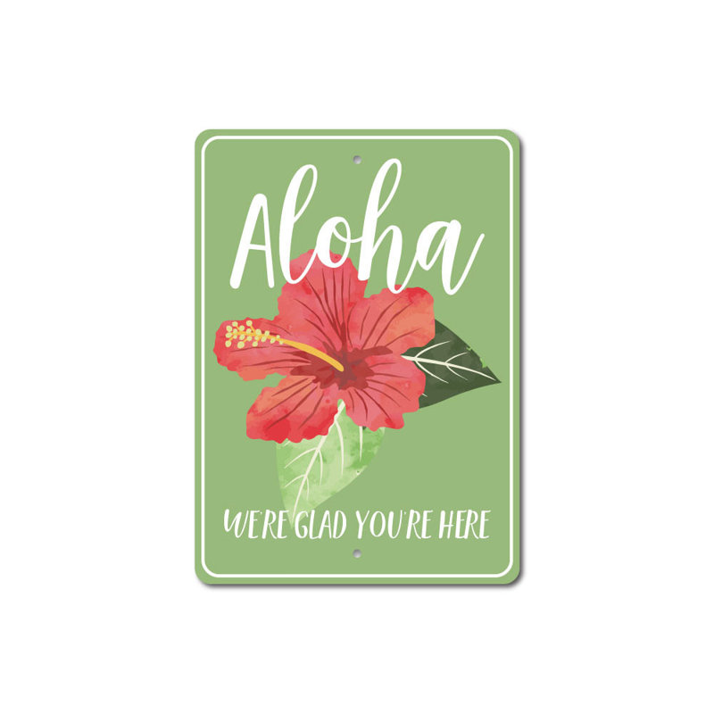 Plaque Aloha, H 18 po x l 12 po x P 0,06 po