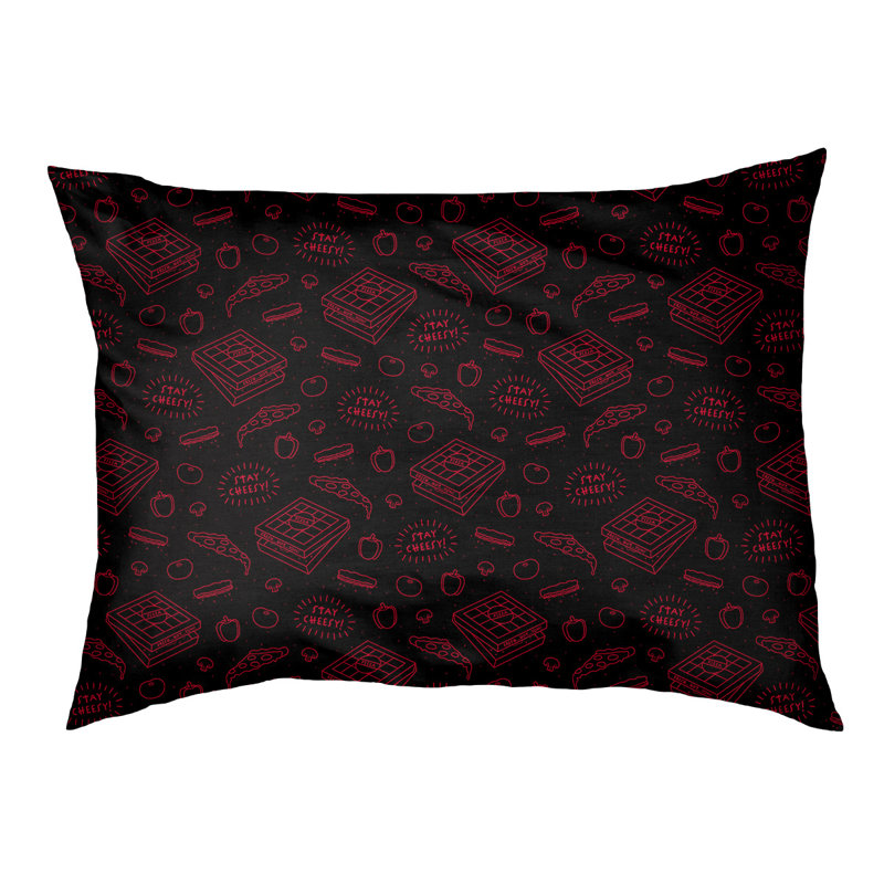 Coussin de conception de lit pour chat arc-en-ciel Campion, L 52 po x l 42 po, Noir / Rouge
