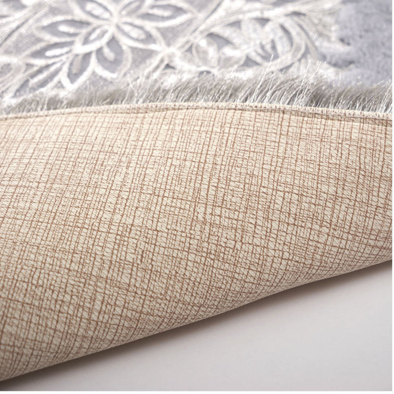 Ensemble de tapis de bain floral 2 pièces, Gris / blanc