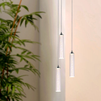 Luminaire suspendu cylindrique à DEL 3 lumières Ardrie