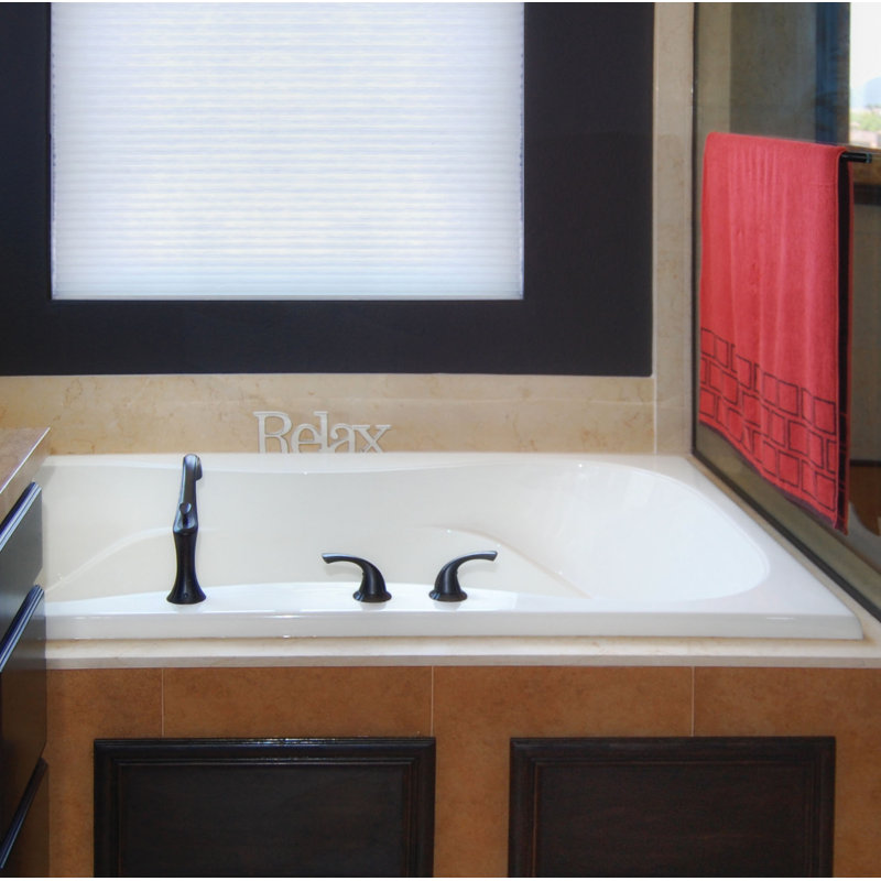 Evansport 72'' x 42'' Soaking Acrylic Bathtub, White, Polished Nickel