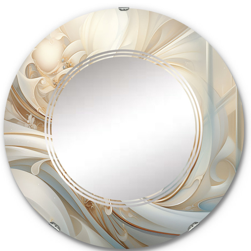 Pello - Miroir mural rond moderne, 24 po x 24 po