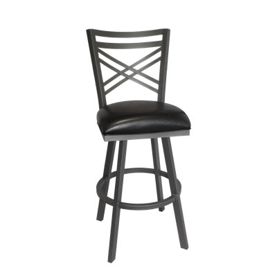 Swivel Upholstered Counter Stool with Metal Frame