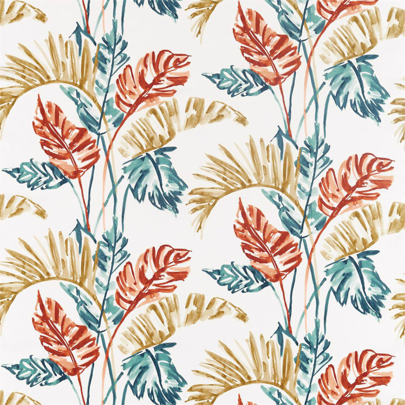 Toshiko Fabric, Paprika/Teal/Olive