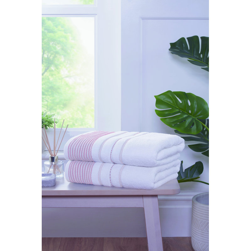 Dickinson Stripe 6 Piece Towel Bale Blush, Black, Hand Towel