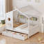 Lit en bois avec 2 tiroirs, lit pour enfant avec tablette de rangement-267656336