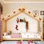 Lit simple au sol avec lattes de soutien, cadre de lit en bois massif pour enfants, sans sommier ni structure d'ouverture, naturel