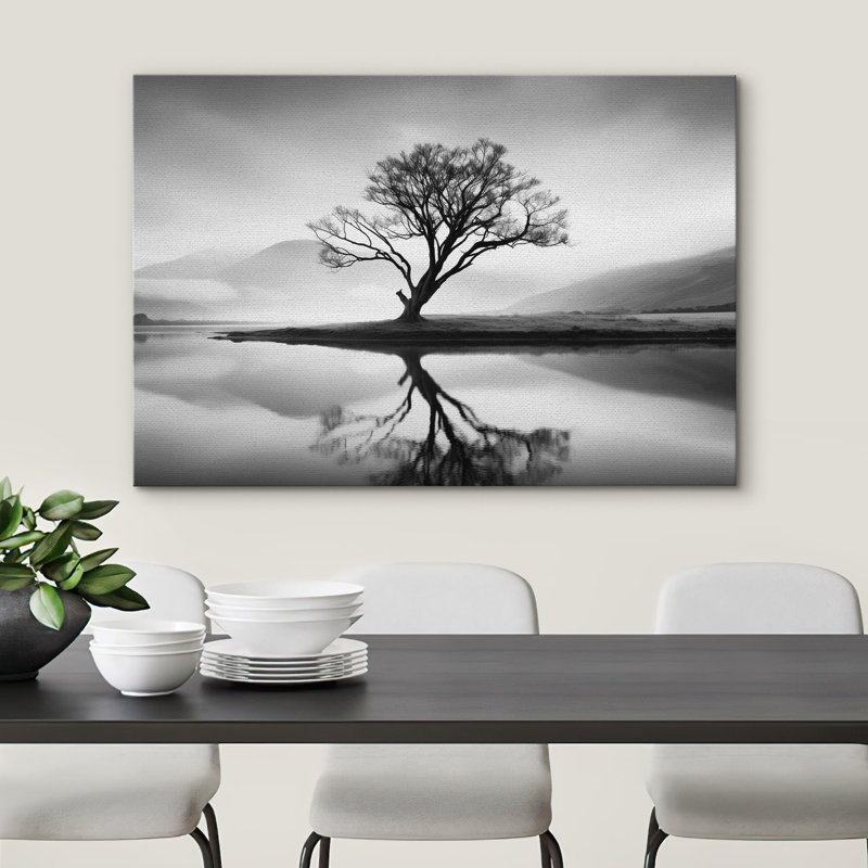 "Solitude Reflection Lone Tree Monicol" sur toile, H 32 po x l 48 po