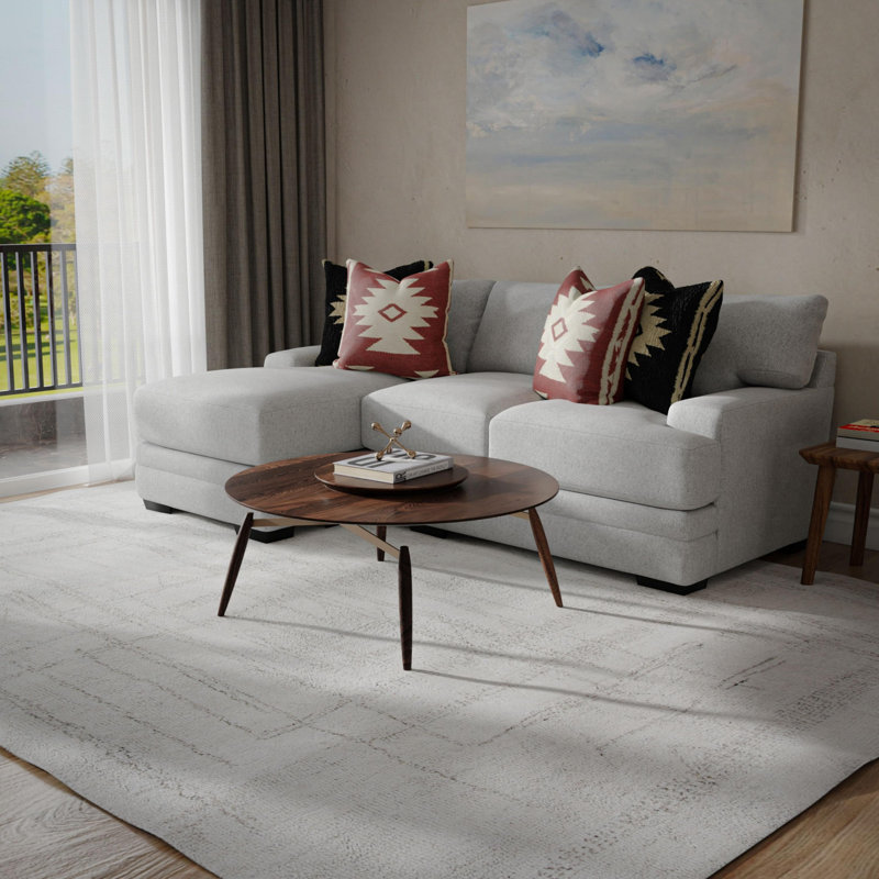 Tapis 100% laine touffeté à la main, Rectangle 7 pi 9 po x 9 pi 9 po