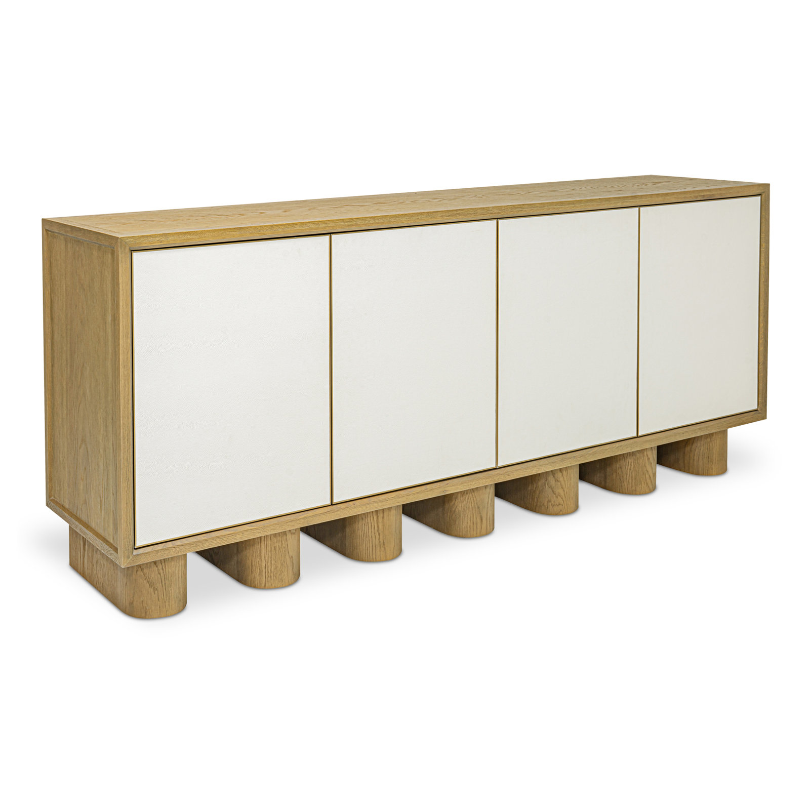 4-Door Sideboard Cabinet, Brown/White
