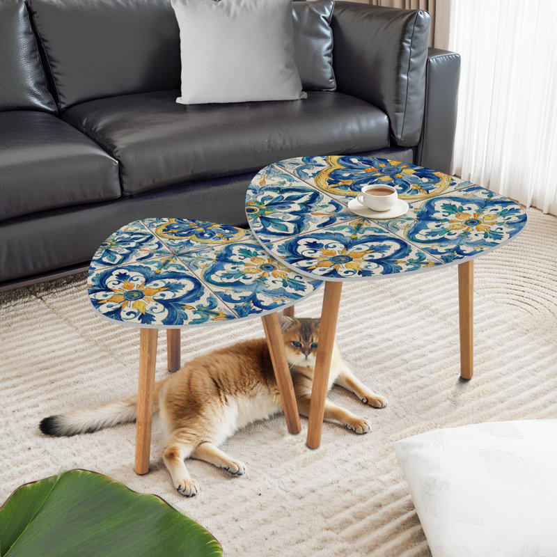 Ensemble de 2 tables basses gigognes Triangle