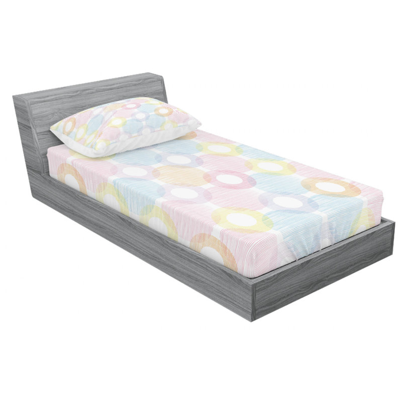 Microfiber Geometric Sheet Set, Twin XL Sheet Set with Fitted Sheet