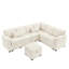Canapé modulaire en chenille en L beige de 97 po avec rangement et 7 sièges en option pour la maison