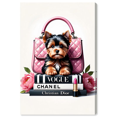 Impression sur toile tendance à la mode Yorkie par Art Remedy