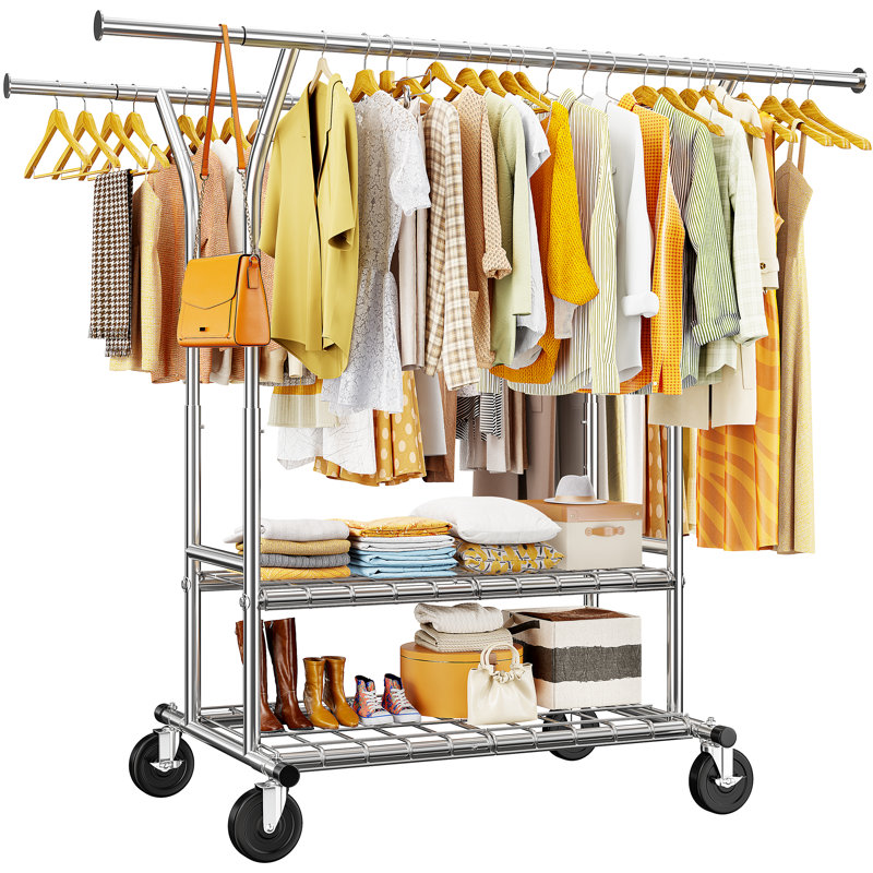 Majram Metal Adjustable Clothing Rack, Chrome