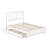 Lamari Solid Wood Platform Bed with Footboard & Roll Out Trundle Bed-803161648-803161649