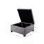 Charcoal With Ample Storage Space - Button , Black Legs Upholstered Sufficient Soft Close, Solid Wood