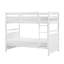 Lit simple superposé simple avec garde-corps et échelle, structure en bois blanc pour chambre d'enfant
