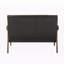 Causeuse en cuir noir avec accoudoirs carrés Harton, H 31,46 po x l 44,52 po x P 29,39 po-645351568