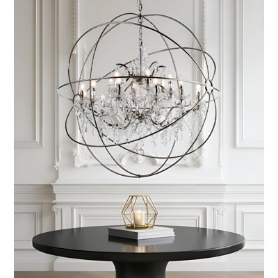 Lustre surdimensionné en cristal 18 lumières Royal Orb