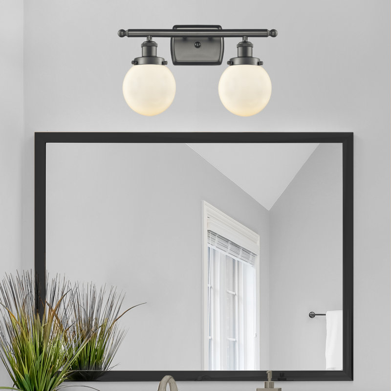 Éclairage pour salle de bain 2 lumières Chippewa, Bronze huilé, Blanc mat, DEL
