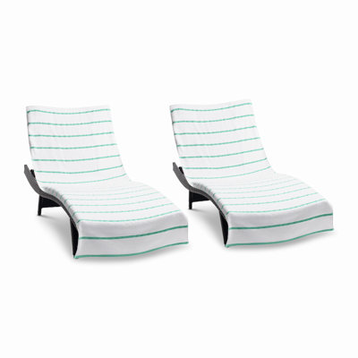 Arkwright Las Rayas Chaise Cover 30x85 White (2/Pack)