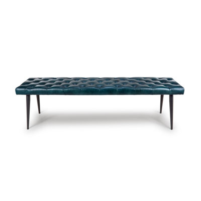 Limones Genuine Leather Upholstered Storage Bench