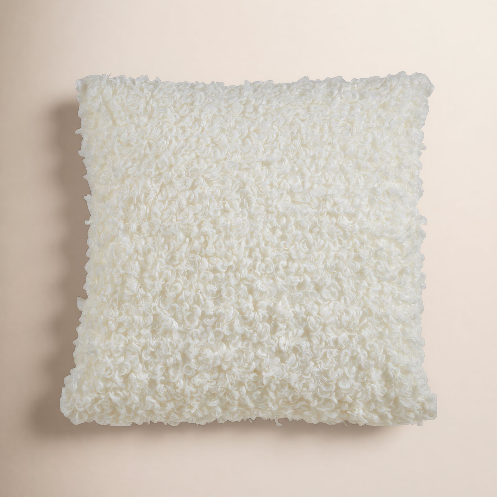 Heijo Faux Fur Throw Pillow, Feathers, Ivory
