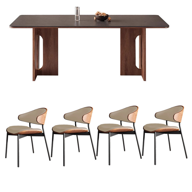 Ensemble de salle à manger rectangulaire rétro, H 29,5 po x L 55,1 po x l 31,5 po, Blanc
