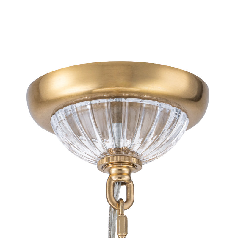 Lustre en verre plissé 3 lumières Classic Glam