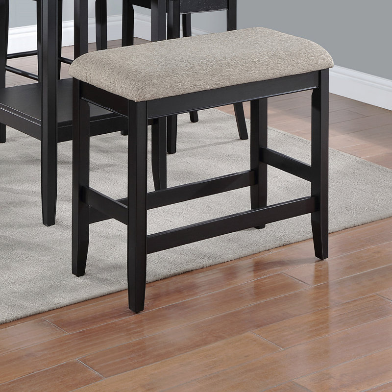 1Pc Counter Height Bench Footrest Upholstered Seat