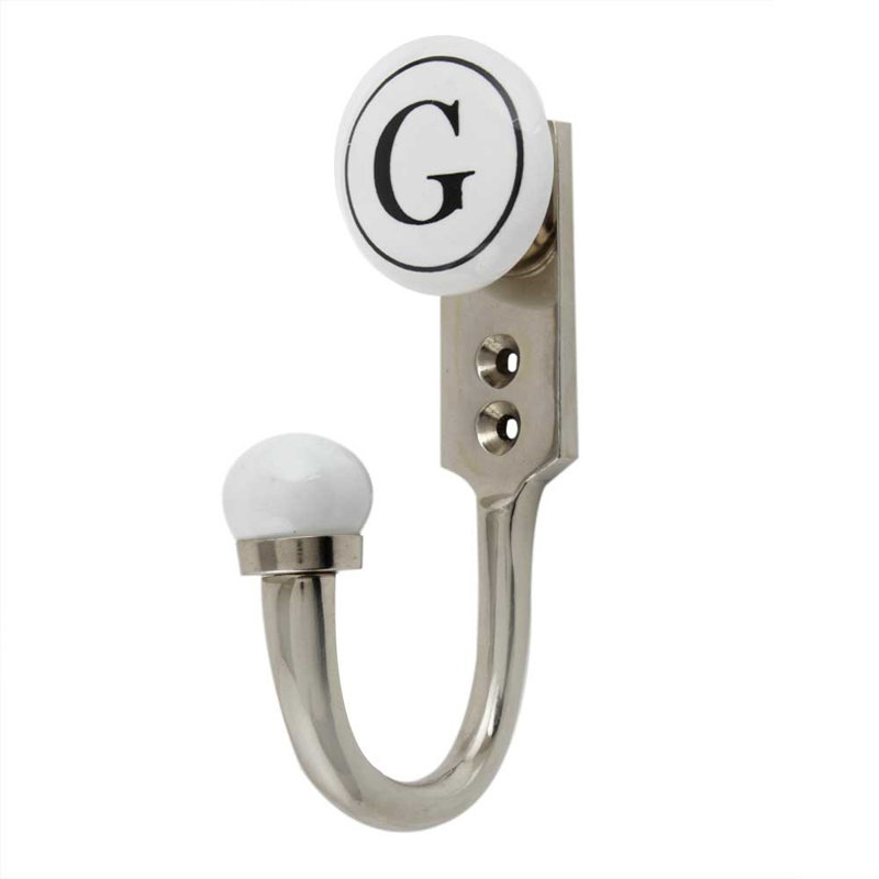 Letter G Ceramic Wall Hook
