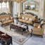 Fauteuil en cuir véritable capitonné European Luxury Villa