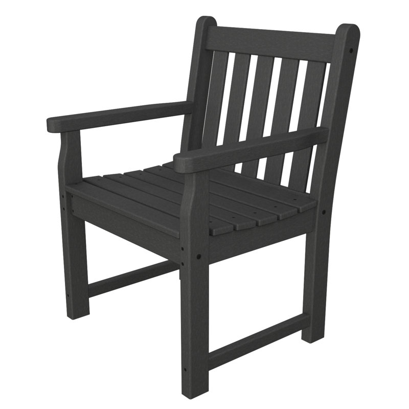 POLYWOOD Traditional Garden Arm Chair, Slate Gray