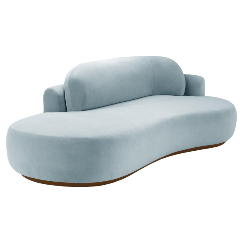 Canapé courbé sans accoudoirs de 96 po, Velours Paris Safira, Brun