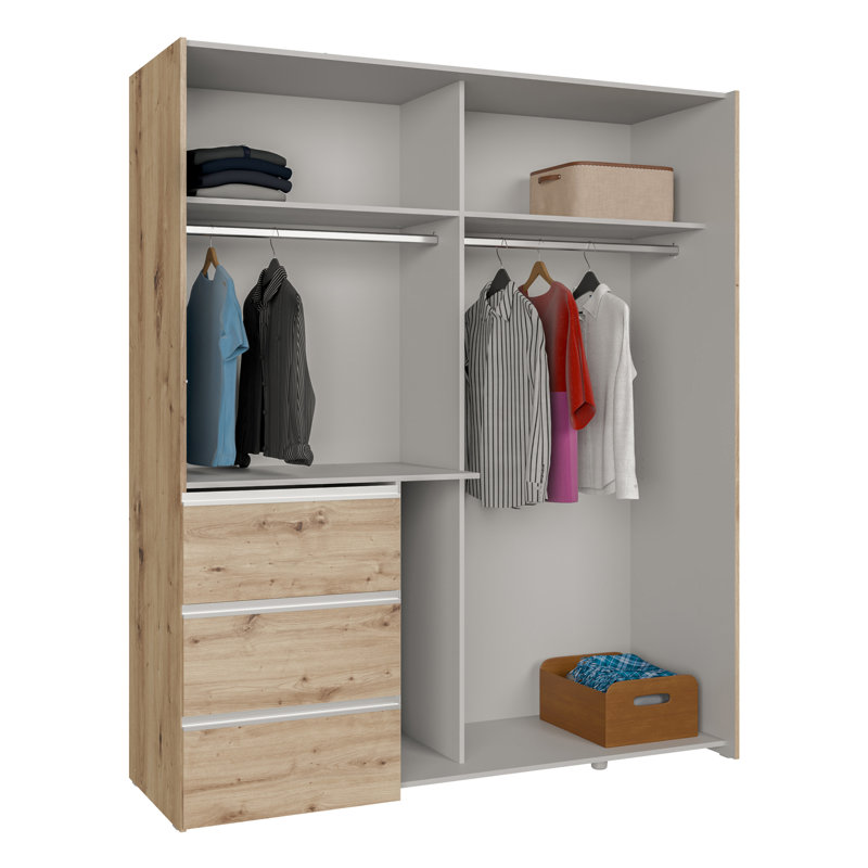 Kavalli 2 Door Sliding Wardrobe, Artisan Oak