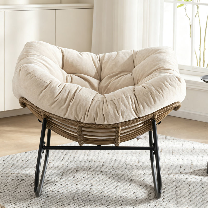 Steel Rocking Chair, Beige