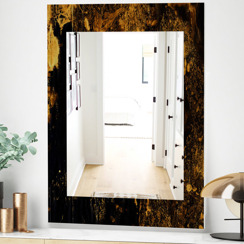 Marbré jaune 8 - miroir mural imprimé glamour - miroir de coiffeuse, L 29,5 po x H 39,4 po