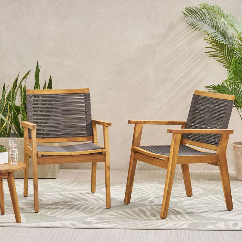 Outdoor Acacia Wood Club Chairs