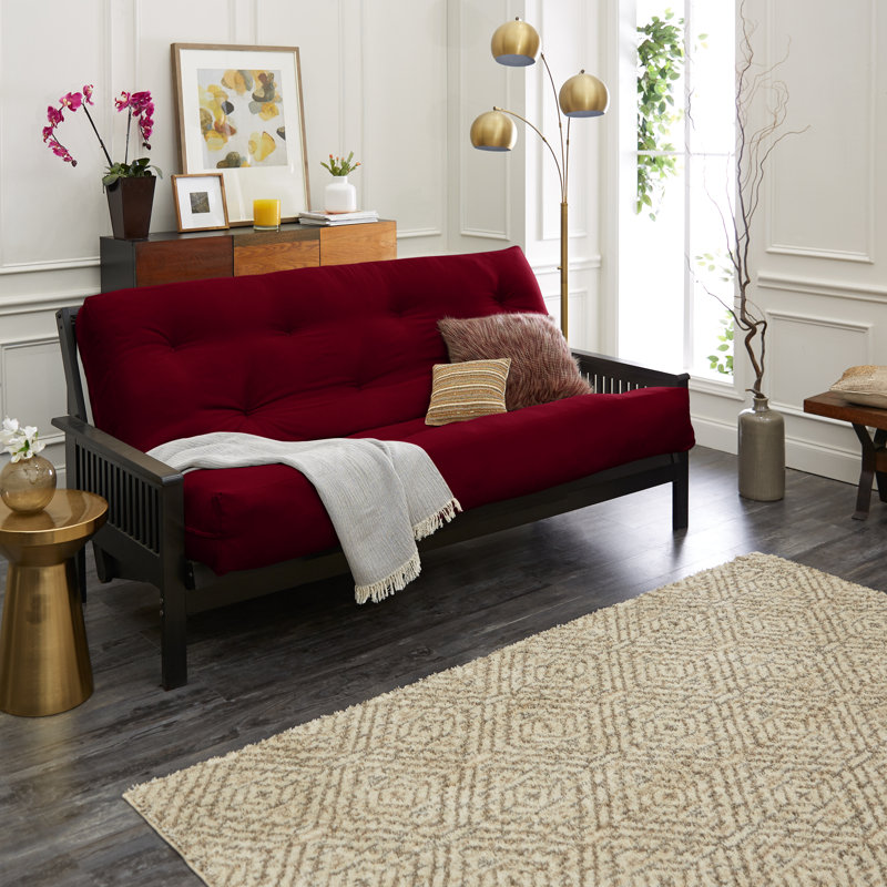 Matelas de futon en coton Boylston, Bourgogne, Double